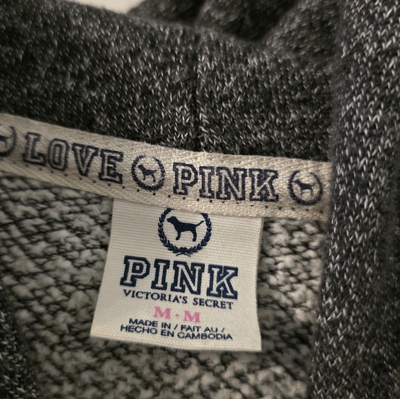 Victoria’s Secret Pink Hooded Zip Up Sweatshirt Medium - Picture 2 of 4